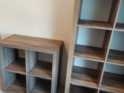 Better Homes & Gardens 4 & 8 Cube Storage Organizers, Weathered Wood Finish, Set of 2