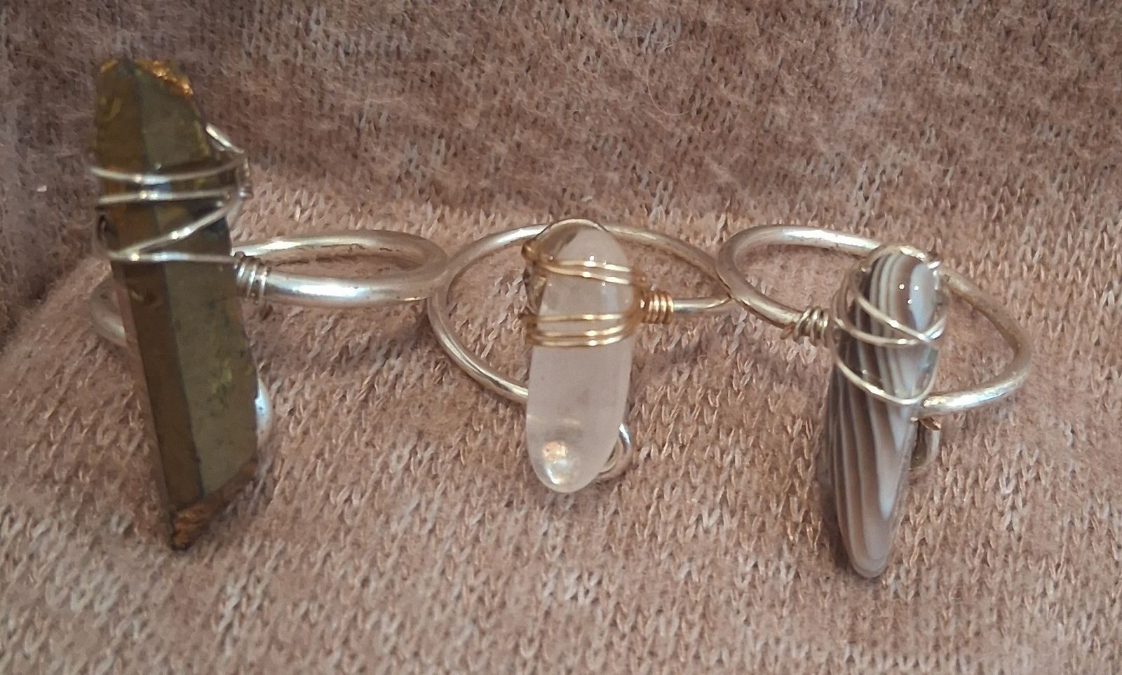 Semi Prescious Stone rings Hand made