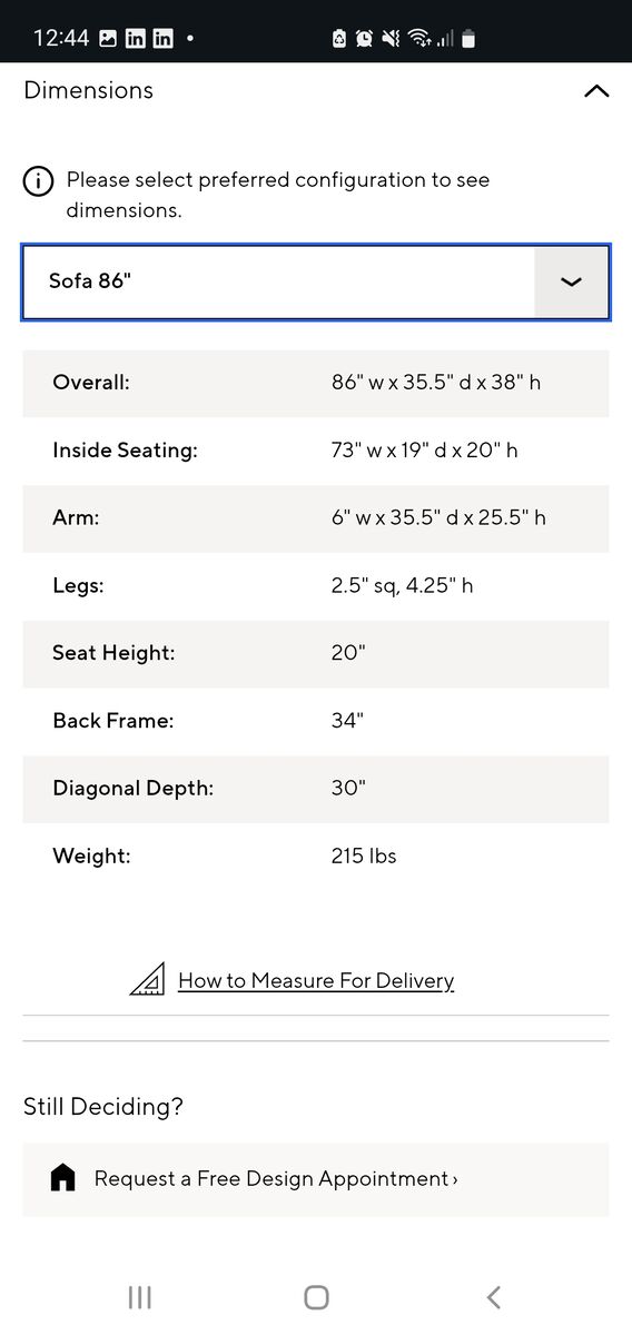 Used Pottery Barn Couch