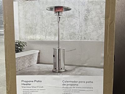 Style Selections 48,000 BTU Stainless Steel Propane Patio Heater with Wheel Kit