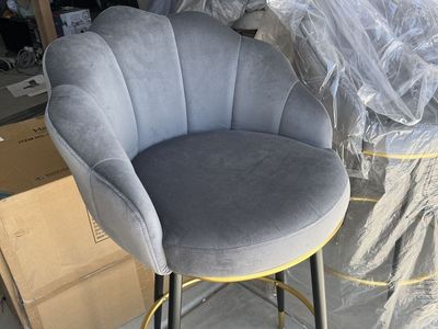 4 Hausfame Modern Velvet Swivel Upholstered Bar Stools with Metal Frames