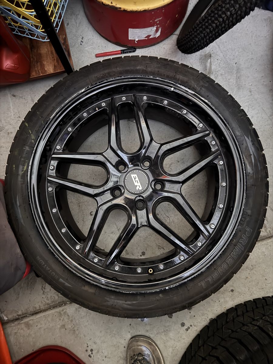 ESR Performance Gloss Black Aftermarket Wheels with Primewell Tires