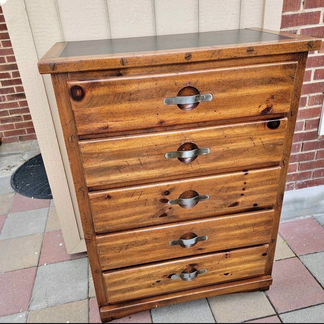 Tall 5 Drawer Solid Wood Dresser
