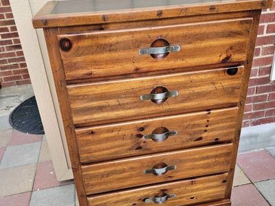 Tall 5 Drawer Solid Wood Dresser