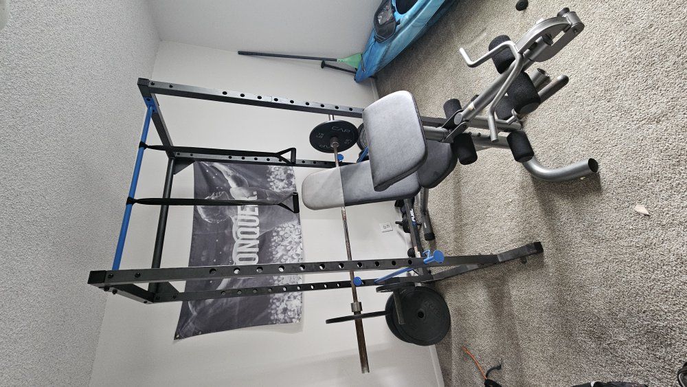 power cage with bar and plates