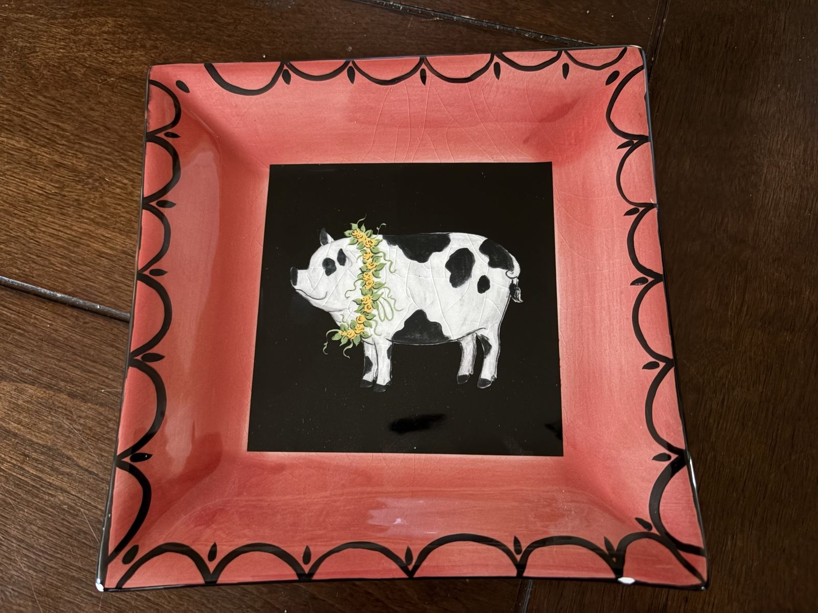 Elizabeth Poole Pottery Pig Plate