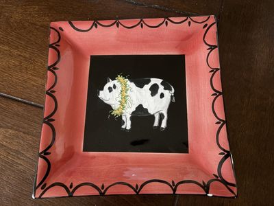 Elizabeth Poole Pottery Pig Plate