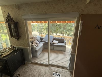 Free (3) Sliding Glass Patio Door with Screen - White Frame, Clear Glass