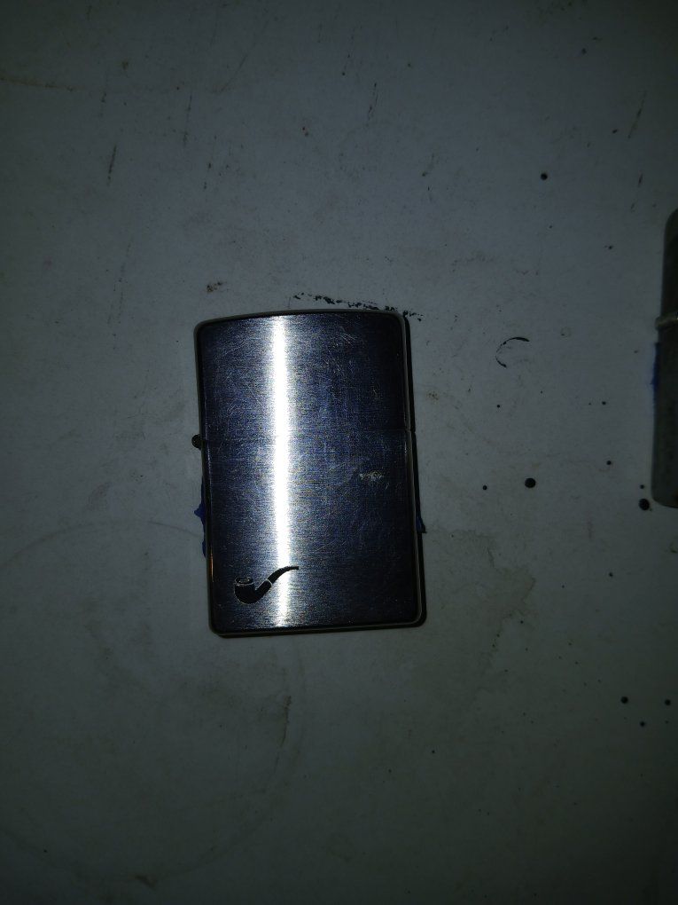 Vintage Zippo Pipe Lighter Brushed Chrome Finish