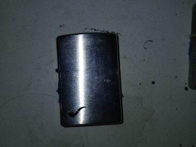 Vintage Zippo Pipe Lighter Brushed Chrome Finish