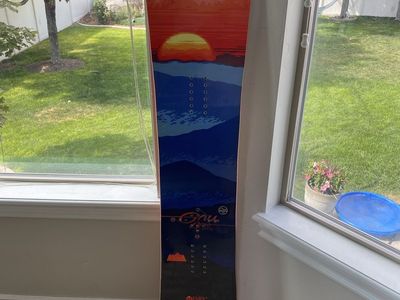 GNU B-pro snowboard with Union bindings . Christy Barrett signature board.