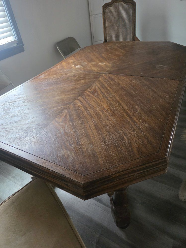 hardwood dining table with 2 chairs