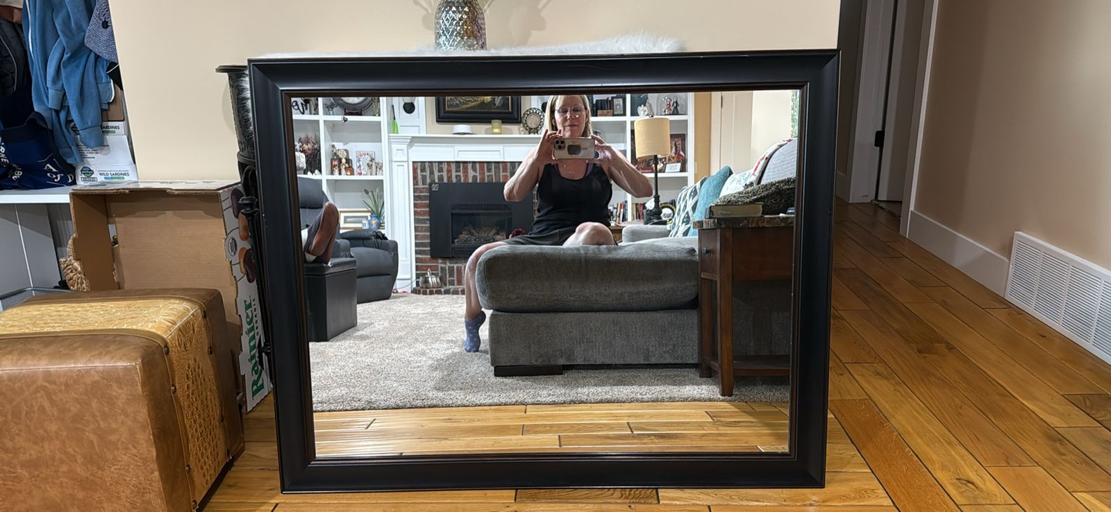 Large framed mirror