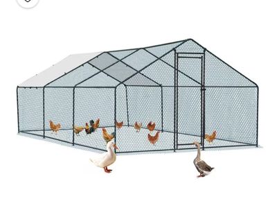 Large Metal Chicken Coop Run Frame and Gate 20x10