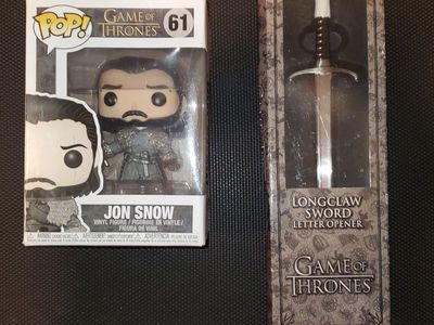 Game of Thrones Jon Snow Funko Pop #61 & Longclaw Sword Letter Opener Set