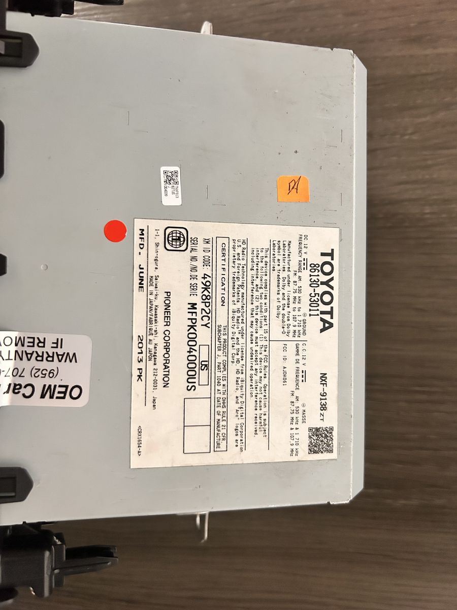 OEM Lexus/Toyota Radio Unit