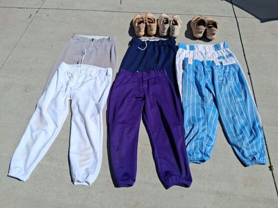 Softball pants and metal cleats