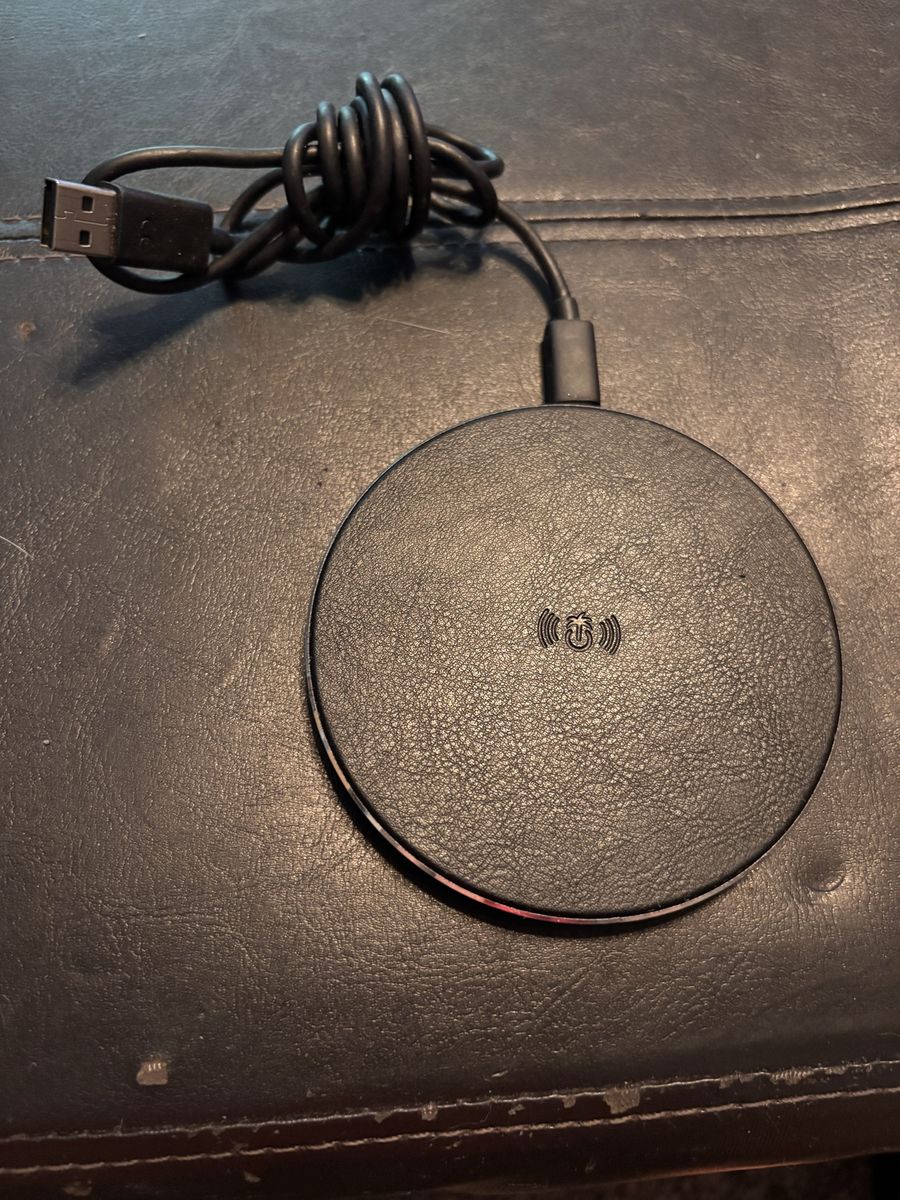 PhunkeeTree Fast Wireless Charger Pad, 5W/7.5W/10W, USB-A, Black, Round