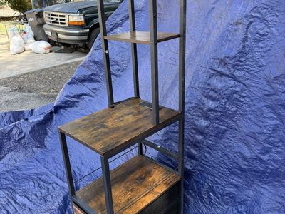 Industrial Style Storage Shelf Organizer with Drawers