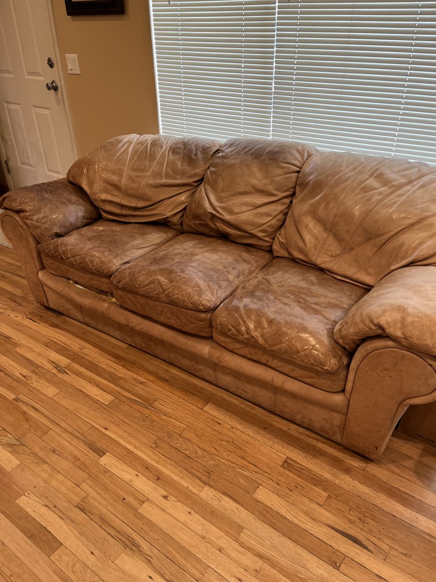 Leather sofa and love seat