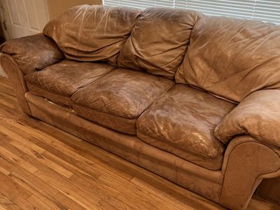 Leather sofa and love seat