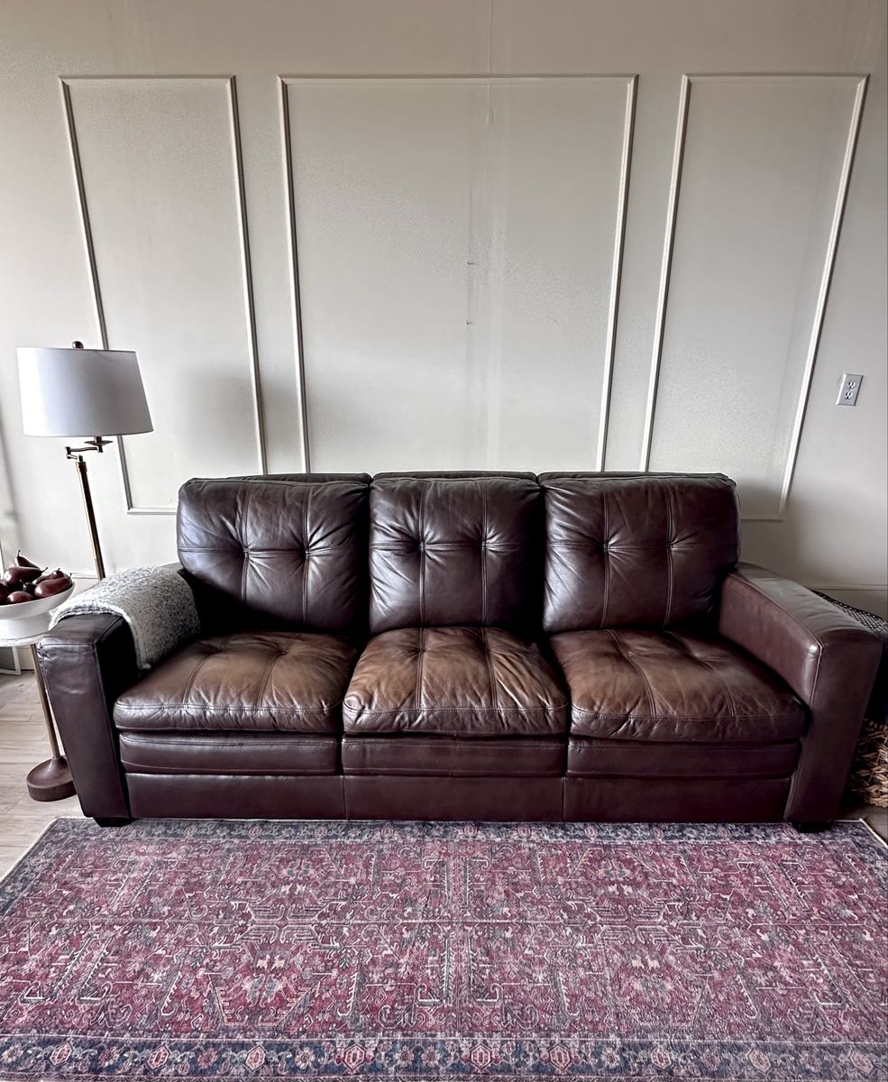 Jason Leather Tufted Sofa – Rich chocolate Color