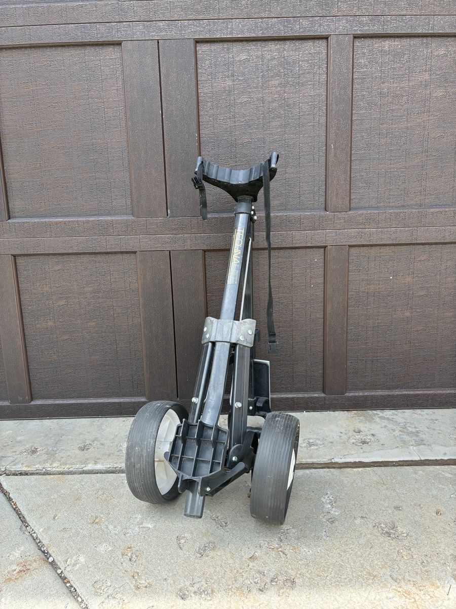 Technal 2-Wheel Folding Golf Push Cart - Used, Black/White, Lightweight Design