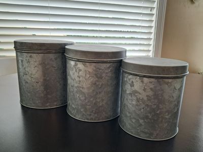 Farmhouse metal canister set