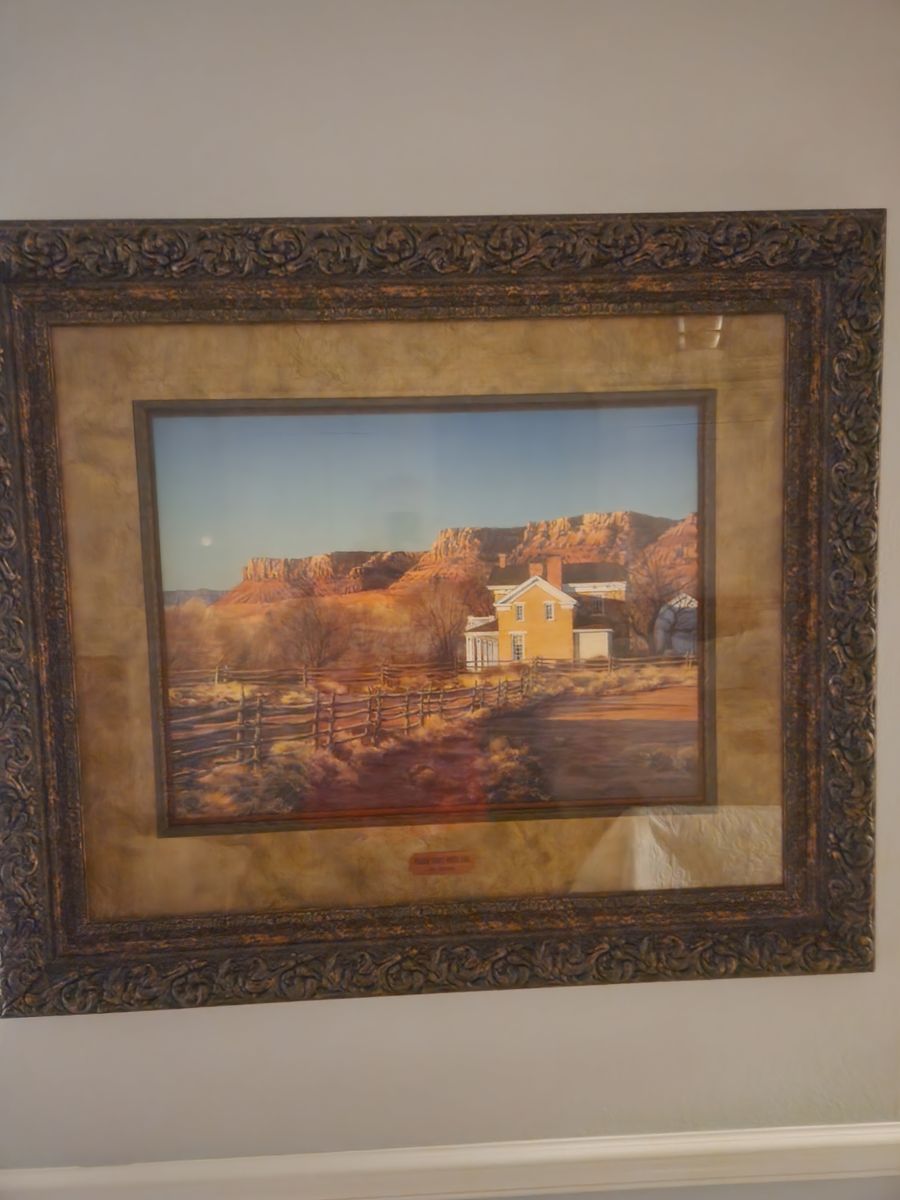 Al Rounds Limited Edition print, "Brigham Youngs Winter Home", Custom Framed