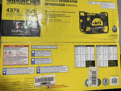 New Champion 4375 generator