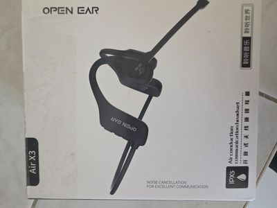 Open Ear Air X3 Bone Conduction Bluetooth Headset with Boom Mic, IPX5, 6-Hour Playtime