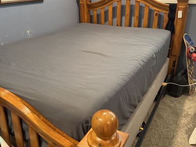 Wooden Full Size Bed Frame - Headboard & Footboard