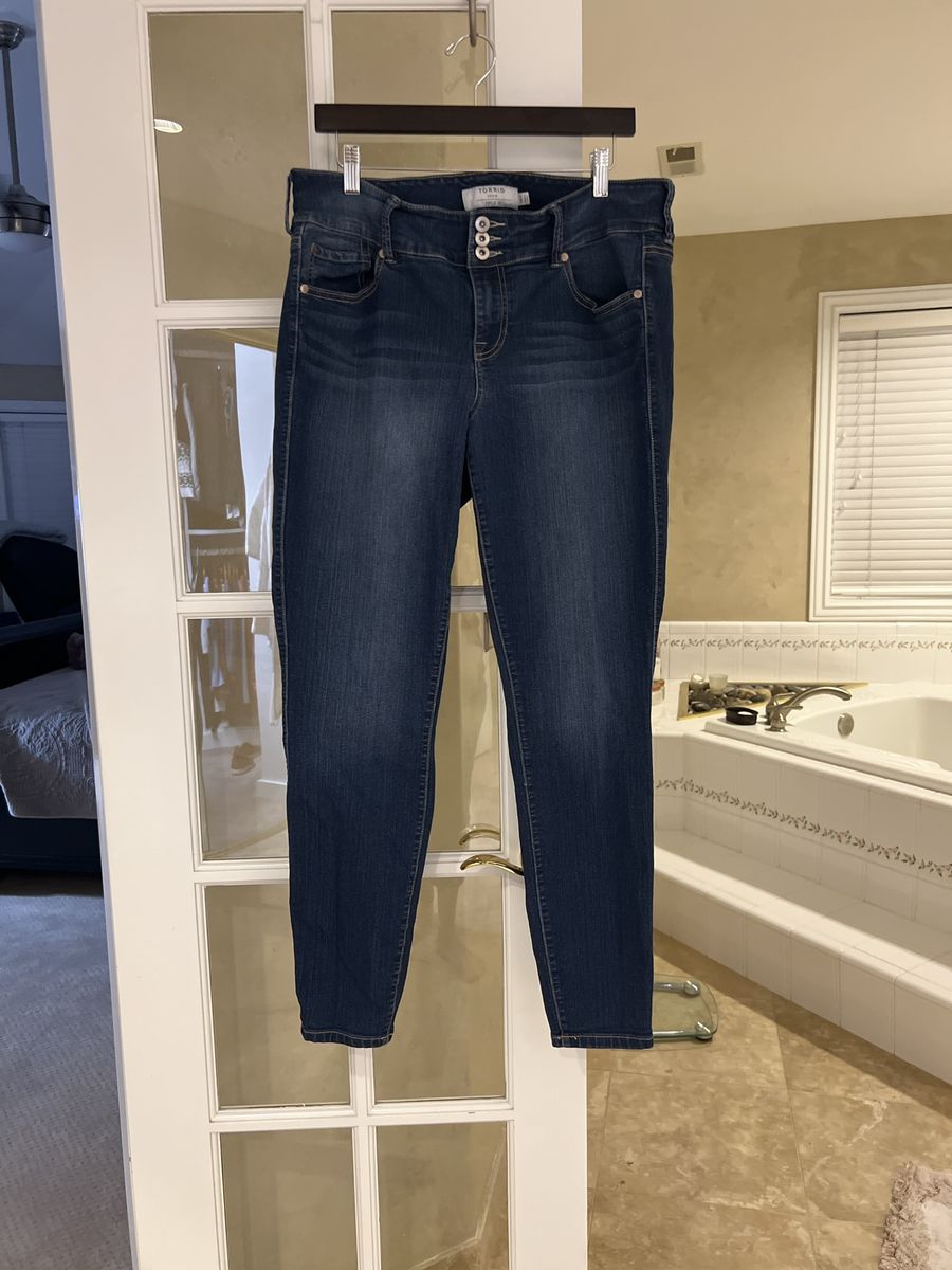 Torrid Dark Wash High-Rise Button-Fly Skinny Jeans Size 16T