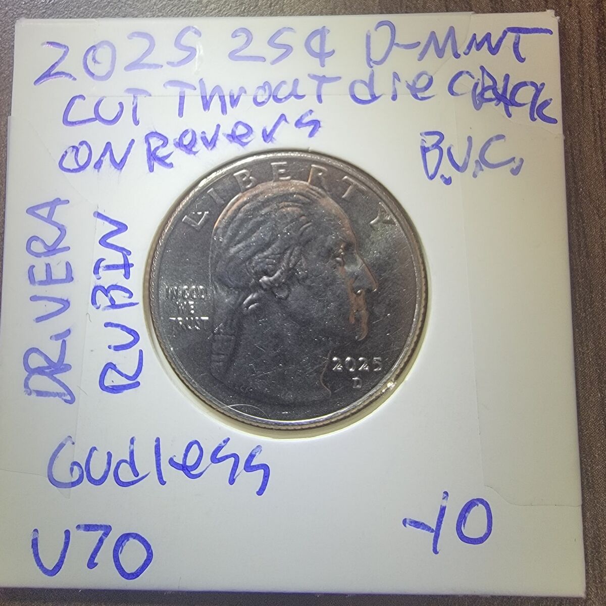 2025 uncirculated quarter with defect.