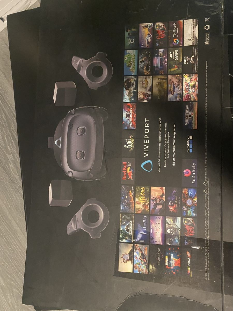 HTC VIVE Virtual Reality Headset & Controllers - VR System with Base Stations (SteamVR Tracking 1.0)