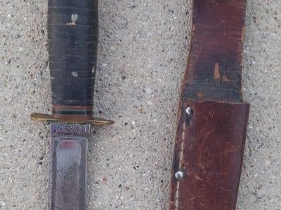 Vintage CASE Fixed Blade Knife with Leather Sheath, 4.5" Blade, Hunting/Utility