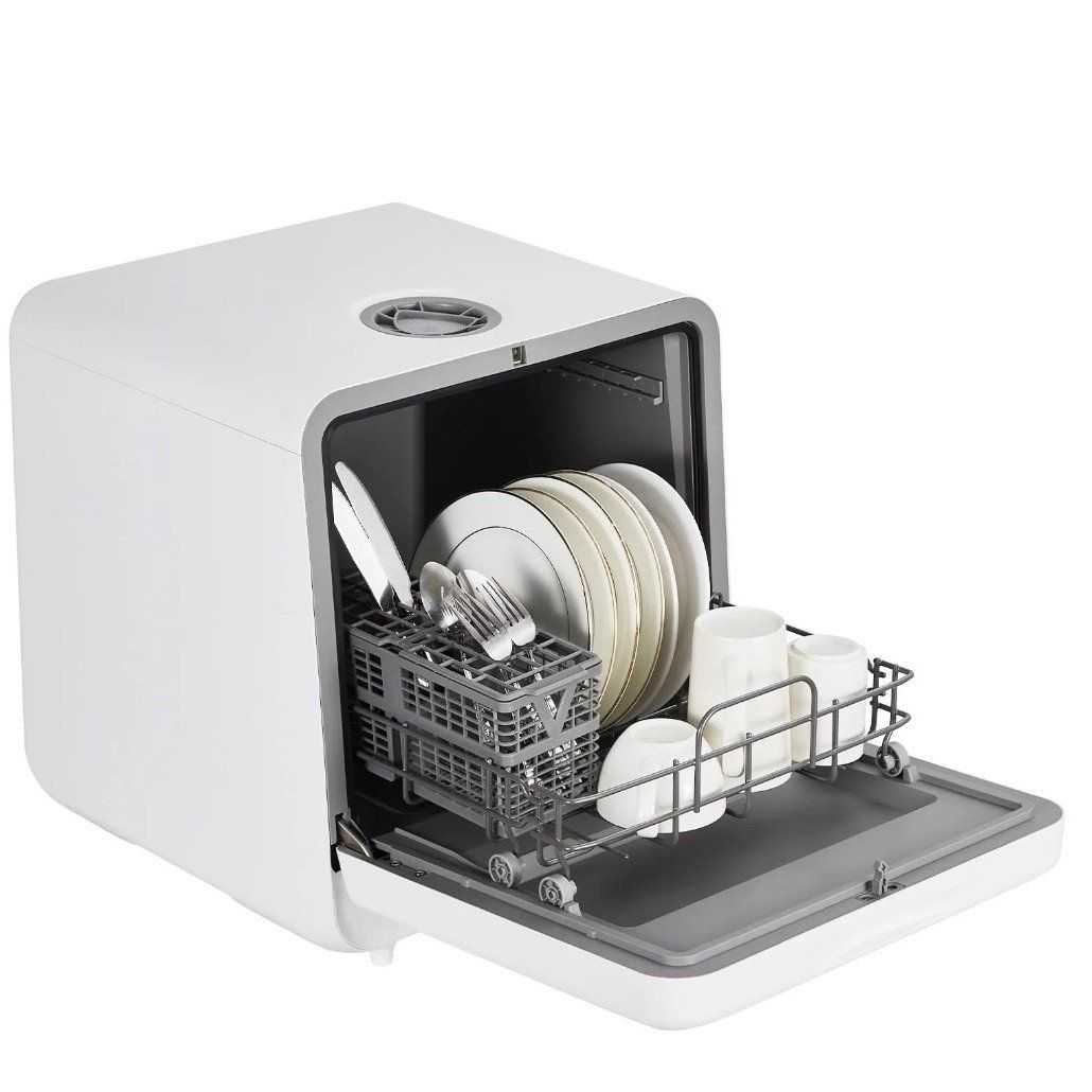 new GARVEE Portable Countertop Dishwasher with 6 Cleaning Modes - White