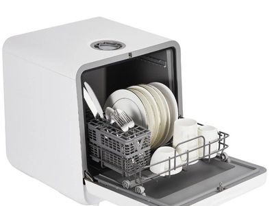new GARVEE Portable Countertop Dishwasher with 6 Cleaning Modes - White