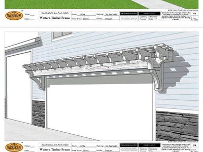 Western Timber Frame Porch Kit - 8x12 Acre Porch Design - White - New Condition
