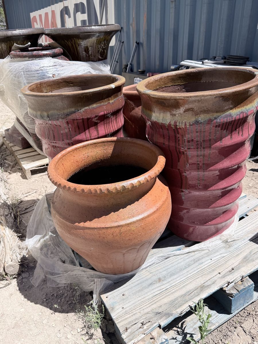 Assorted Large Ceramic & Terracotta Outdoor Planter Pots - Garden & Patio Decor