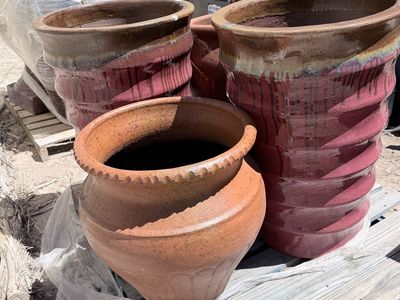 Assorted Large Ceramic & Terracotta Outdoor Planter Pots - Garden & Patio Decor