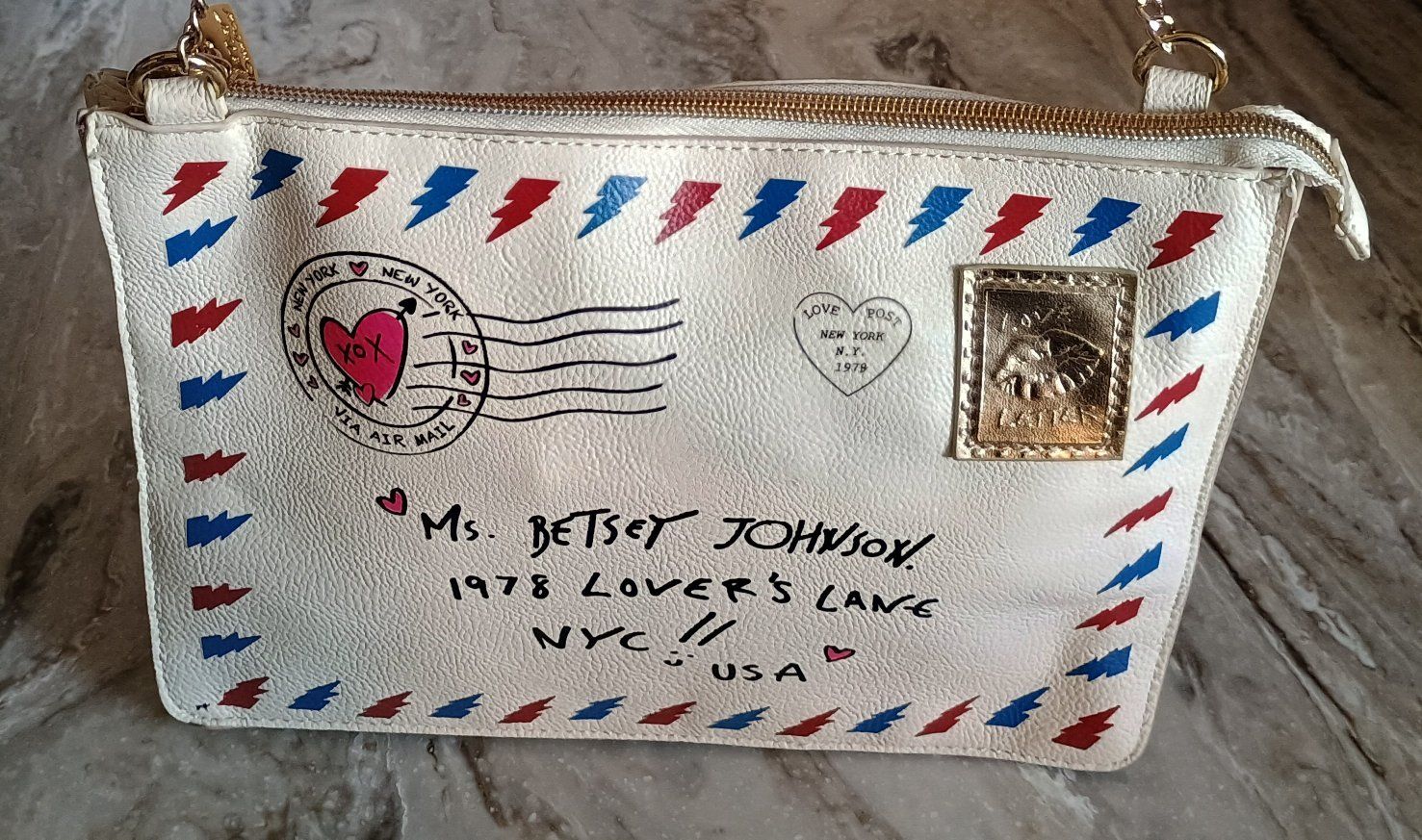 Betsy Johnson Love Letter Cross Body Bag