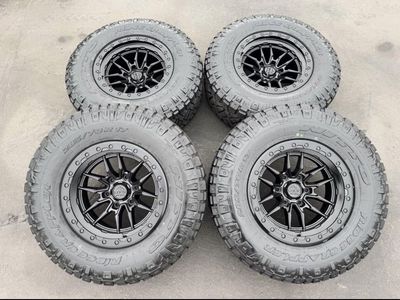 New Nitto Ridge Grappler 285/70r17 Black Lock Krawler 6x5.5 Chevy Silverado 1500 Toyota Tacoma 6 lug wheels and tires Ranger