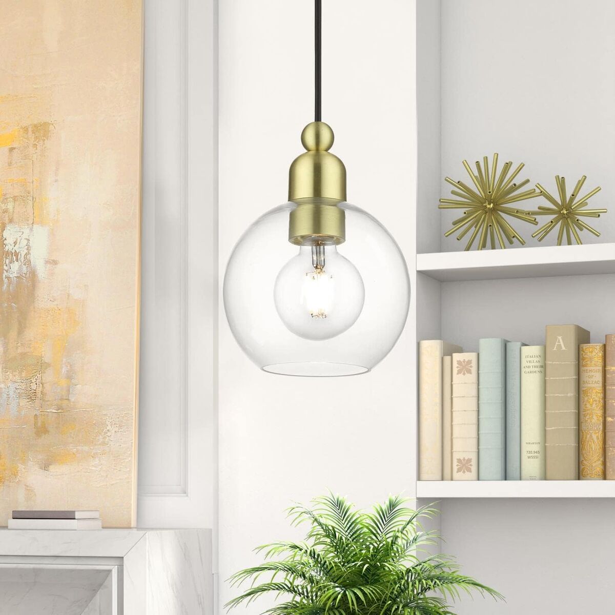 Livex Lighting, 48971-12, Downtown, Sphere Mini Pendant, Satin Brass