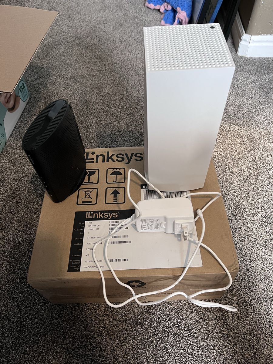 Two Linksys MX4301-UN Whole Home Mesh Router + TP link cable modem