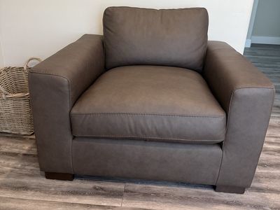 Mason II chocolate leather armchair from living spaces