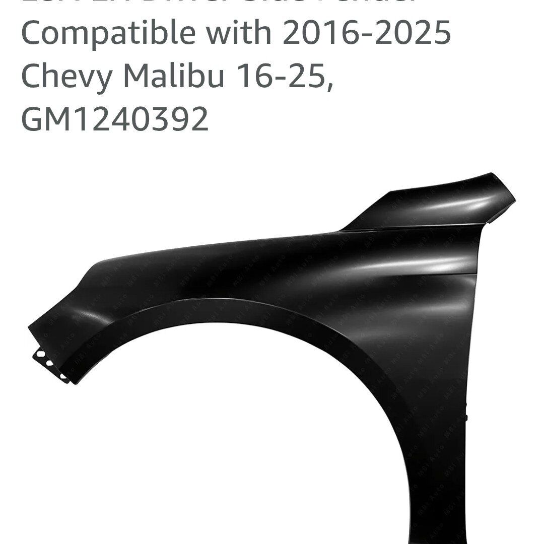 Chevy Malibu Left Driver Side Fender 2016-2025