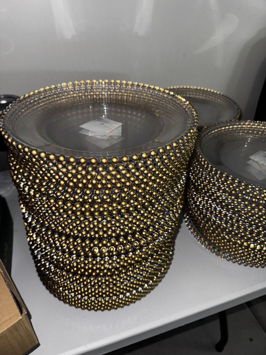 Gold Beaded Charger Plates