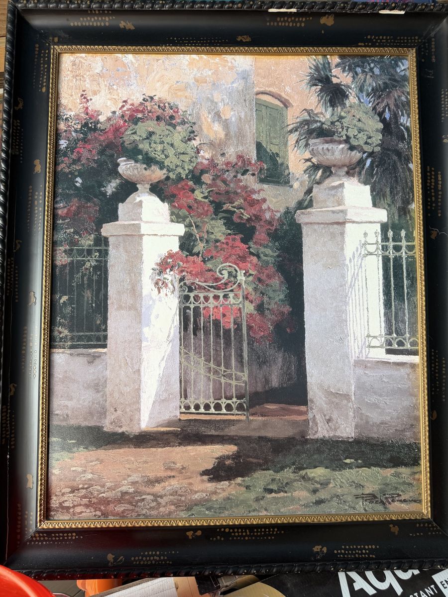 Framed "Italian Villa Gate" Print by T.C. Chiu - Impressionist Style Wall Art