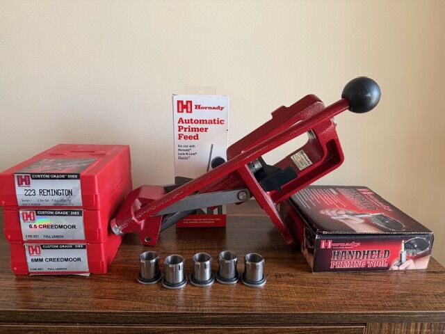 Hornady reloading press and 223, 6mm and 6.5 Creedmoor dies